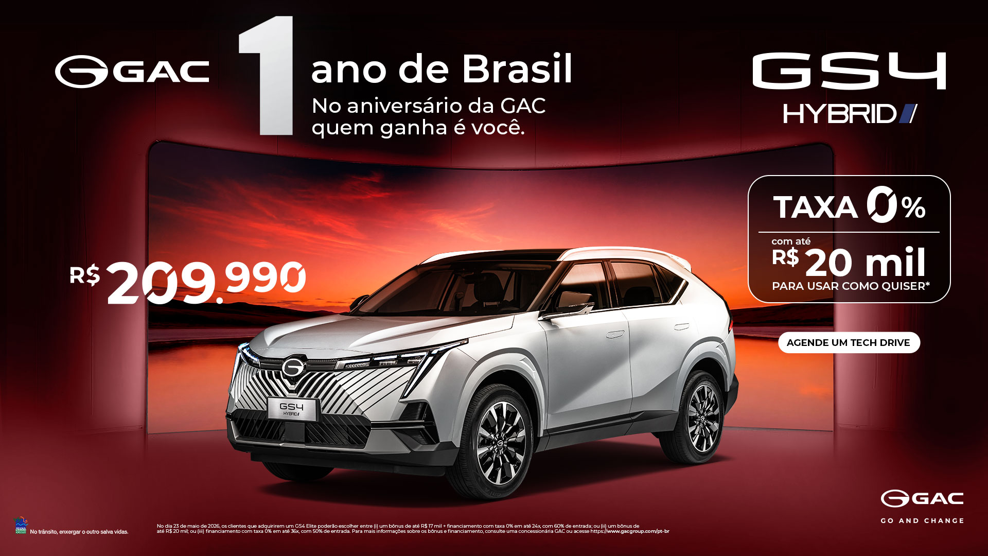 Oferta Especial GS4 Hybrid - 1 Ano de GAC no Brasil