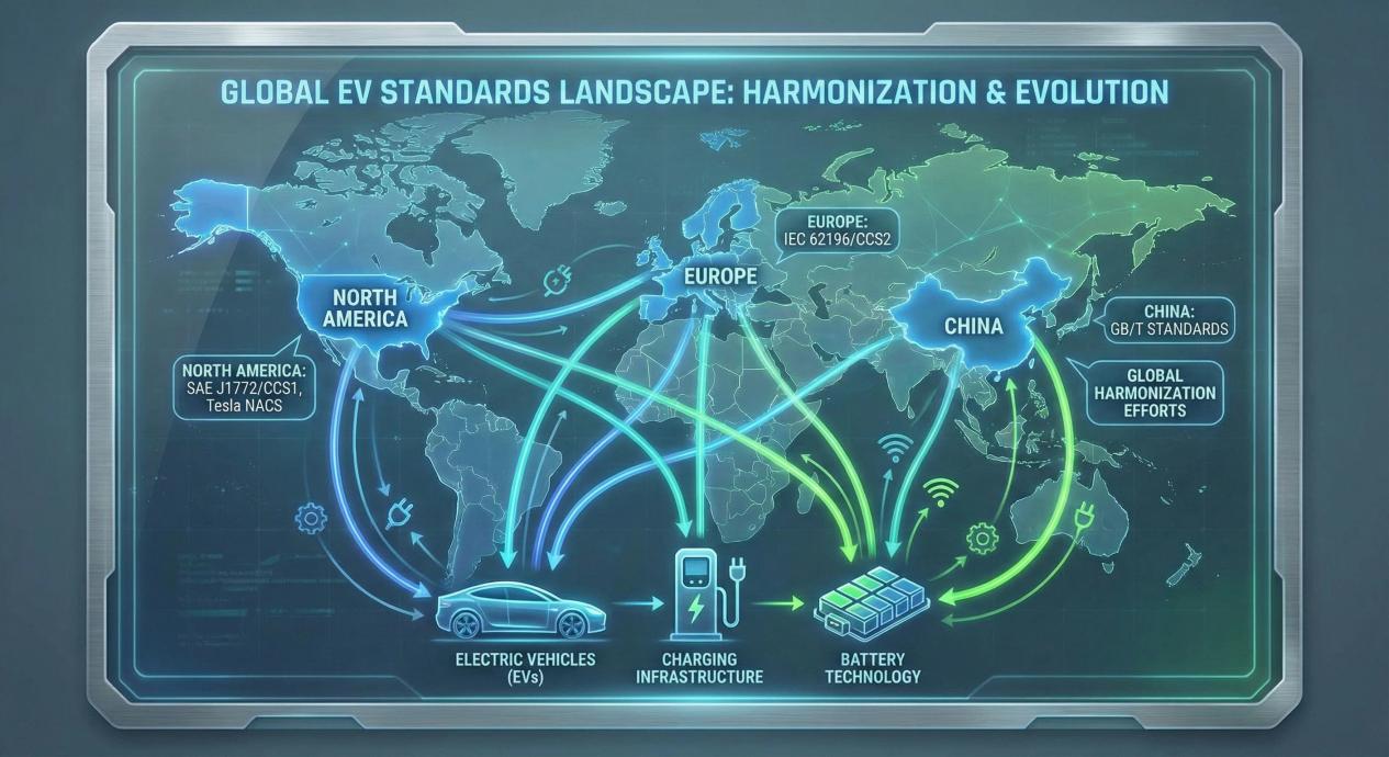 EV charging standard on the major market