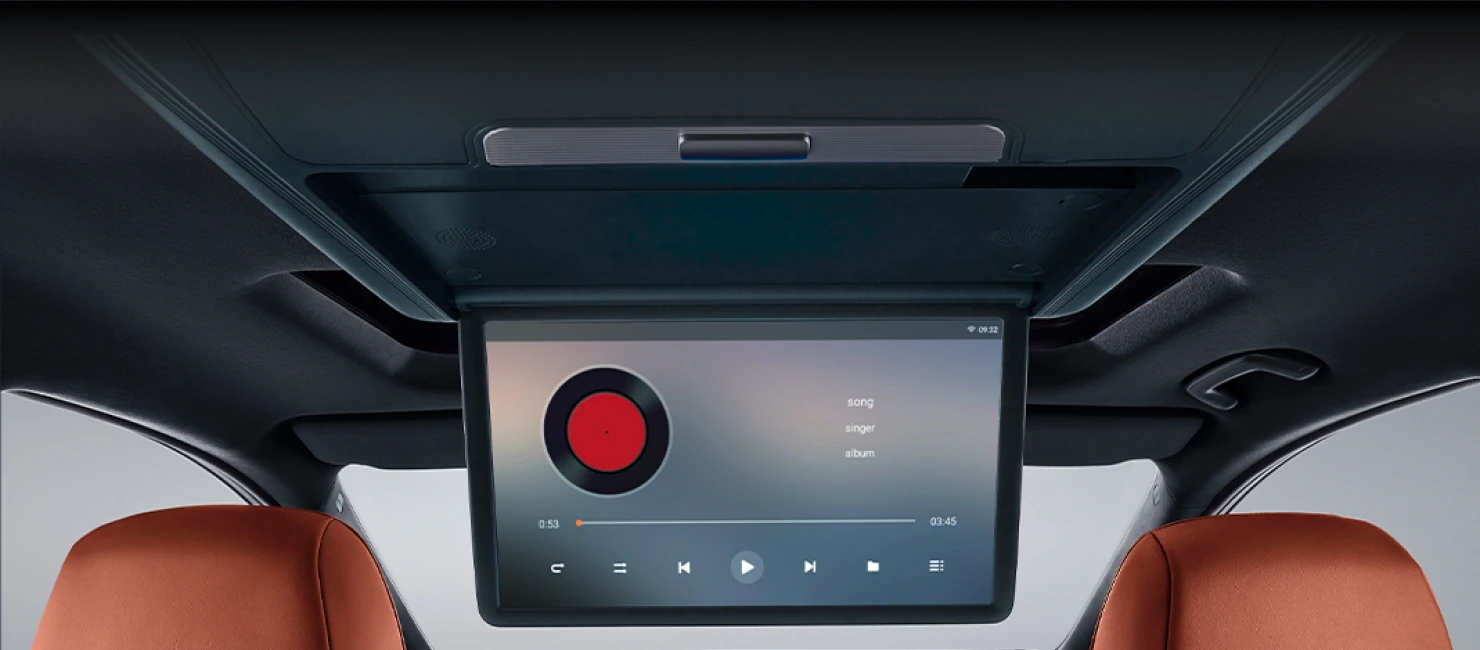 15.6" roof-mounted rear entertainment screen added for enhanced enjoyment